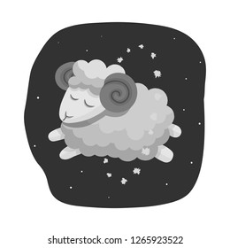 Vector design of dreams and night symbol. Collection of dreams and bedroom stock symbol for web.