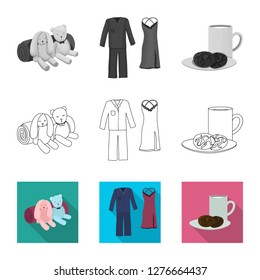Vector design of dreams and night symbol. Collection of dreams and bedroom stock vector illustration.