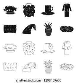 Vector design of dreams and night symbol. Set of dreams and bedroom stock symbol for web.