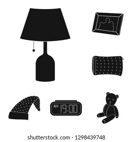Vector design of dreams and night symbol. Set of dreams and bedroom stock vector illustration.