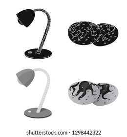 Vector design of dreams and night symbol. Set of dreams and bedroom stock symbol for web.