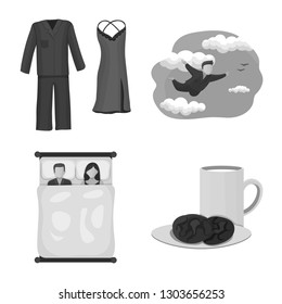 Vector design of dreams and night symbol. Collection of dreams and bedroom vector icon for stock.