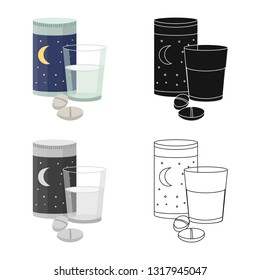 Vector design of dreams and night symbol. Collection of dreams and bedroom stock symbol for web.