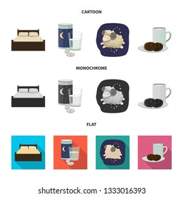 Vector design of dreams and night symbol. Collection of dreams and bedroom stock vector illustration.
