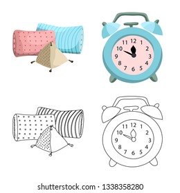 Vector design of dreams and night symbol. Set of dreams and bedroom stock vector illustration.