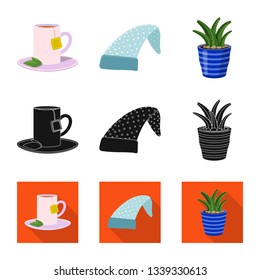 Vector design of dreams and night symbol. Collection of dreams and bedroom stock symbol for web.