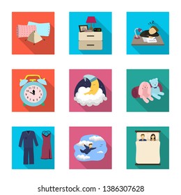 Vector design of dreams and night symbol. Set of dreams and bedroom stock vector illustration.