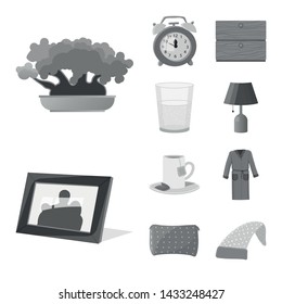 Vector design of dreams and night symbol. Collection of dreams and bedroom stock symbol for web.