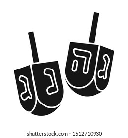 Vector design of dreidel and jewish logo. Graphic of dreidel and religion vector icon for stock.