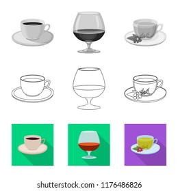 Vector design of drink and bar icon. Set of drink and party stock symbol for web.