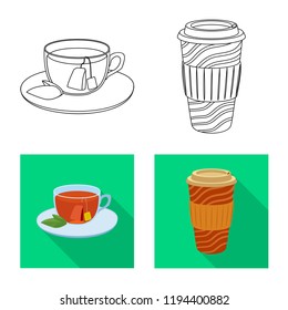 Vector design of drink and bar icon. Set of drink and party vector icon for stock.