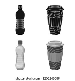 Vector design of drink and bar icon. Collection of drink and party vector icon for stock.