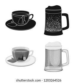 Vector design of drink and bar icon. Set of drink and party stock symbol for web.