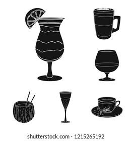 Vector design of drink and bar icon. Collection of drink and party stock symbol for web.