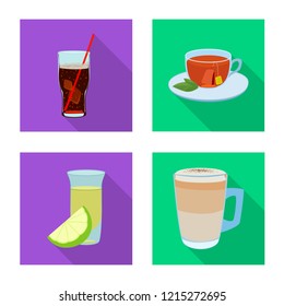 Vector design of drink and bar icon. Set of drink and party vector icon for stock.