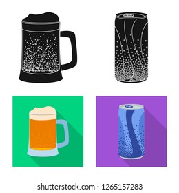 Vector design of drink and bar icon. Collection of drink and party stock vector illustration.
