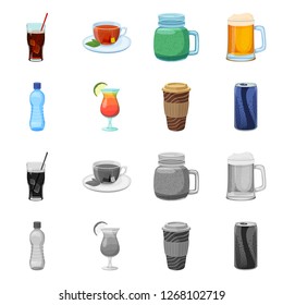 Vector design of drink and bar icon. Set of drink and party stock symbol for web.
