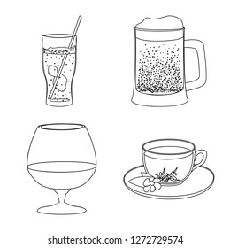Vector design of drink and bar icon. Set of drink and party stock symbol for web.