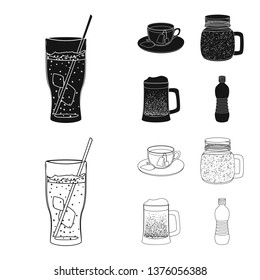 Vector design of drink and bar icon. Set of drink and party stock symbol for web.