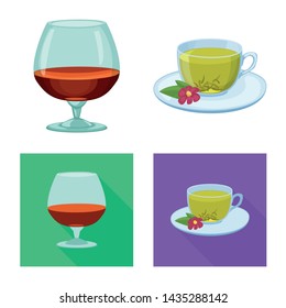 Vector design of drink and bar icon. Collection of drink and party stock vector illustration.