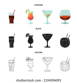 Vector design of drink and bar logo. Collection of drink and party vector icon for stock.