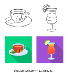 Vector design of drink and bar logo. Collection of drink and party vector icon for stock.