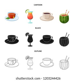 Vector design of drink and bar logo. Collection of drink and party stock symbol for web.