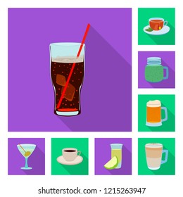 Vector design of drink and bar logo. Collection of drink and party stock vector illustration.