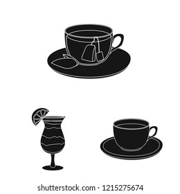Vector design of drink and bar logo. Collection of drink and party stock vector illustration.