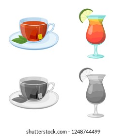Vector design of drink and bar logo. Set of drink and party vector icon for stock.