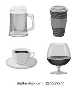 Vector design of drink and bar logo. Set of drink and party vector icon for stock.