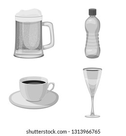 Vector design of drink and bar logo. Collection of drink and party stock vector illustration.
