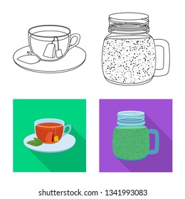 Vector design of drink and bar logo. Collection of drink and party stock symbol for web.