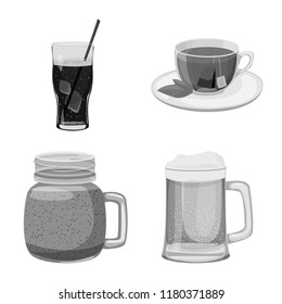Vector design of drink and bar sign. Collection of drink and party vector icon for stock.
