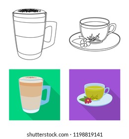 Vector design of drink and bar sign. Collection of drink and party stock vector illustration.