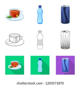 Vector design of drink and bar sign. Collection of drink and party stock symbol for web.