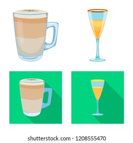 Vector design of drink and bar sign. Collection of drink and party vector icon for stock.