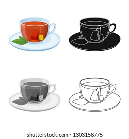 Vector design of drink and bar sign. Set of drink and party vector icon for stock.