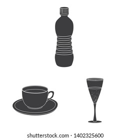 Vector design of drink and bar sign. Set of drink and party stock symbol for web.