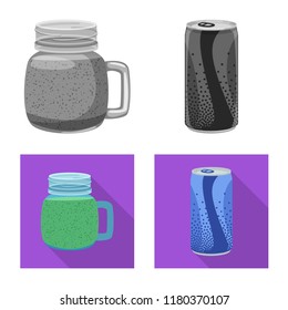 Vector design of drink and bar symbol. Set of drink and party stock vector illustration.