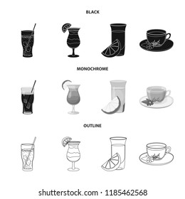 Vector design of drink and bar symbol. Collection of drink and party stock vector illustration.