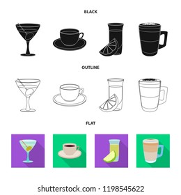 Vector design of drink and bar symbol. Collection of drink and party stock vector illustration.