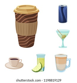 Vector design of drink and bar symbol. Collection of drink and party vector icon for stock.