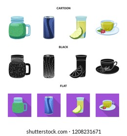 Vector design of drink and bar symbol. Set of drink and party vector icon for stock.