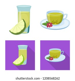 Vector design of drink and bar symbol. Collection of drink and party vector icon for stock.
