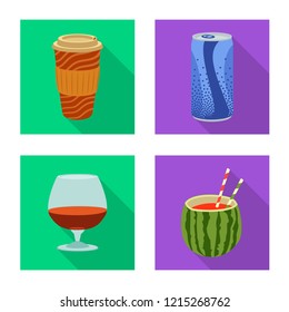 Vector design of drink and bar symbol. Collection of drink and party stock symbol for web.