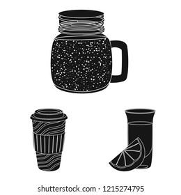 Vector design of drink and bar symbol. Collection of drink and party vector icon for stock.