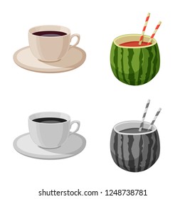Vector design of drink and bar symbol. Collection of drink and party vector icon for stock.
