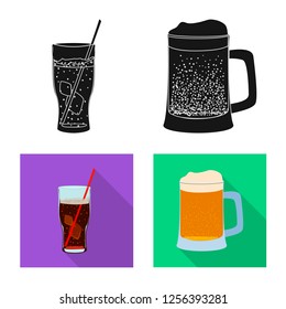 Vector design of drink and bar symbol. Set of drink and party stock symbol for web.