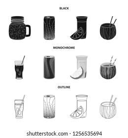 Vector design of drink and bar symbol. Set of drink and party stock symbol for web.
